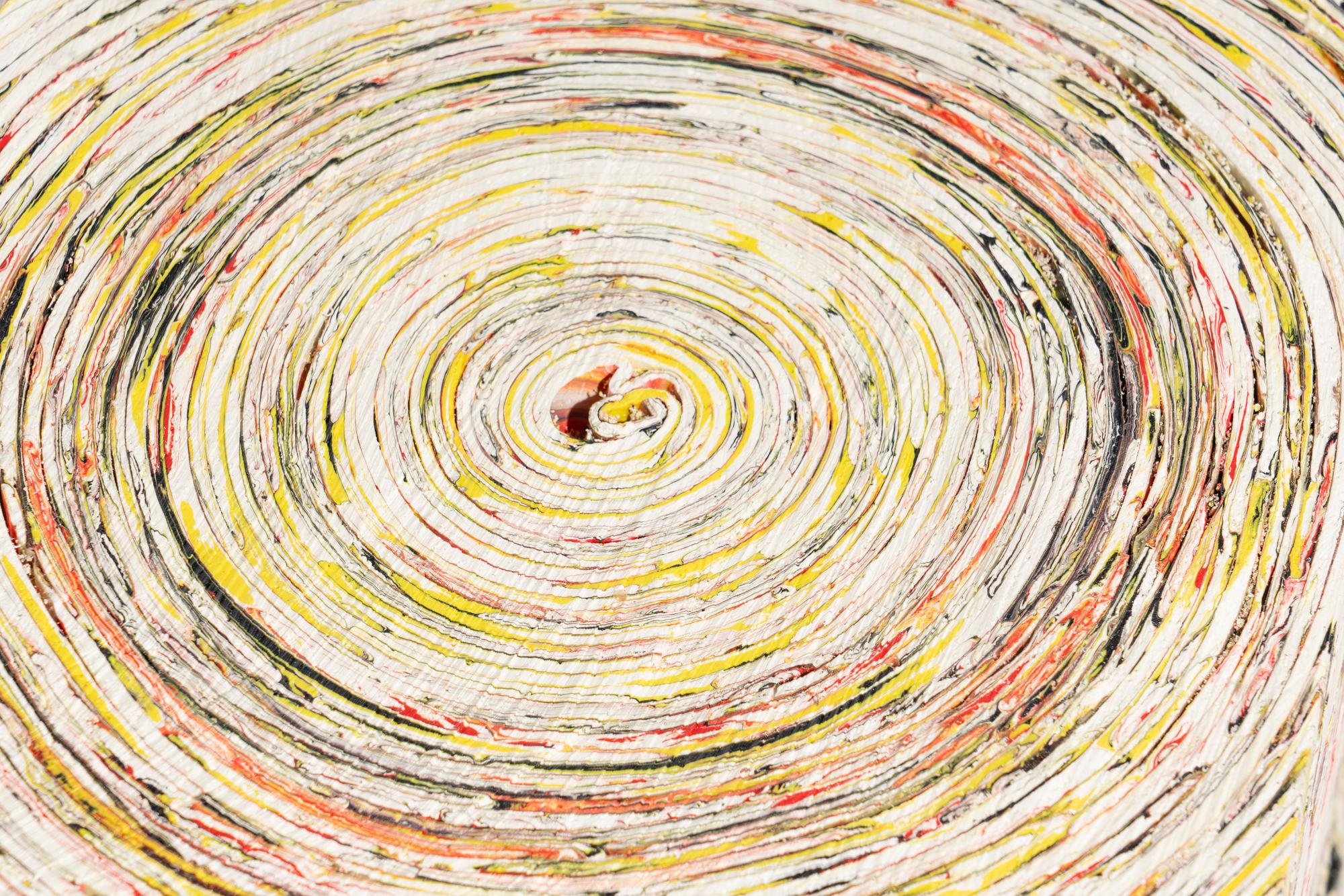 Rough Cut Block with Red, Yellow, Black and White , 2012