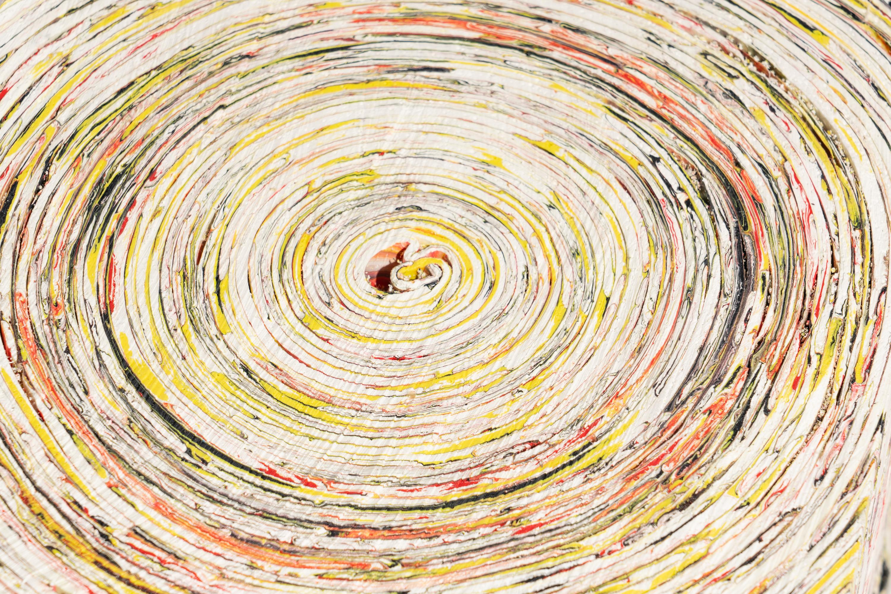 Rough Cut Block with Red, Yellow, Black and White , 2012