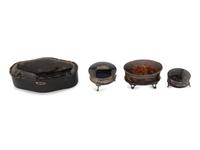 A Group of Three English Silver-Mounted Tortoiseshell Snuff Boxes