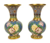 A Pair of Chinese Cloissone Vases — 20TH CENTURY