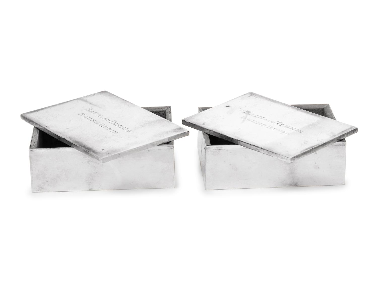 A Pair of American Silver Cigarette Boxes