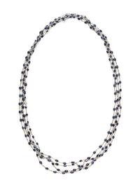 SAPPHIRE AND DIAMOND LONG CHAIN NECKLACE