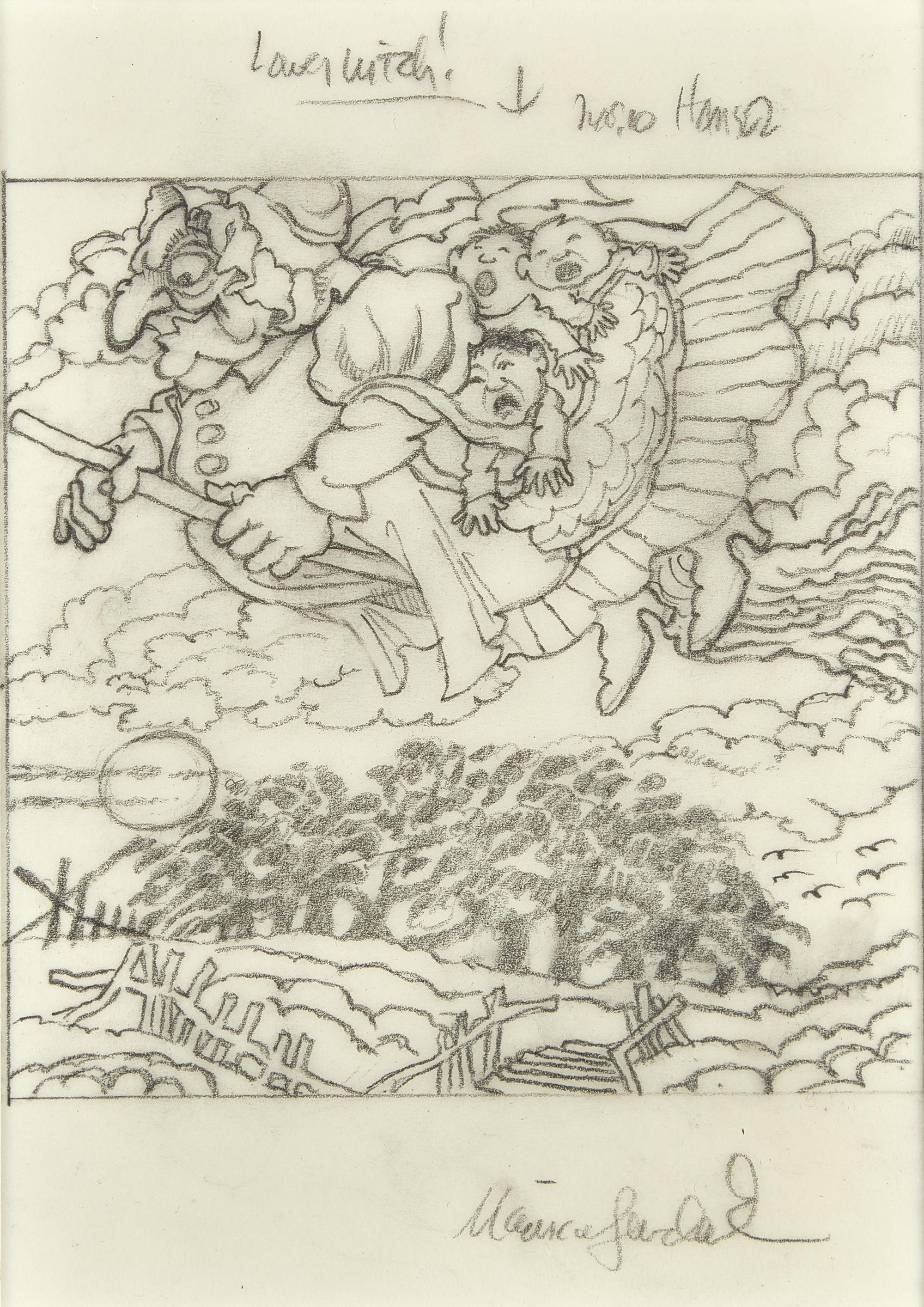 Original Sketch for Hansel and Gretel Poster, ca. 1997