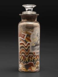 A Pair of Andrew Clemens (American, 1857-1894) 'Sweetheart' Sand Bottles