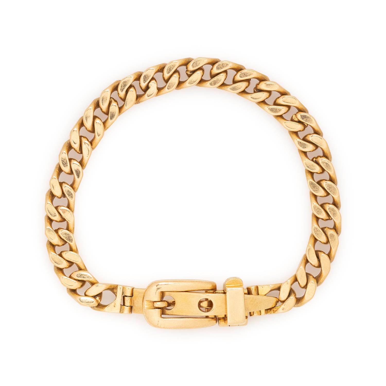 GUCCI, YELLOW GOLD BELT MOTIF BRACELET