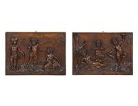 Two Continental Carved Walnut Panels