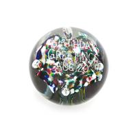 An Antique American Frit Motto Paperweight Diameter 3 1/2 inches