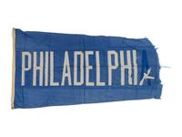 A Philadelphia Phillies Flag Once Flown on Wrigley Field Scoreboard Collected by Former Chicago Cubs Wrigley Field Head Scorekeeper,