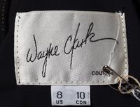 A Wayne Clark Black Velvet Peplum Top, Size 8.