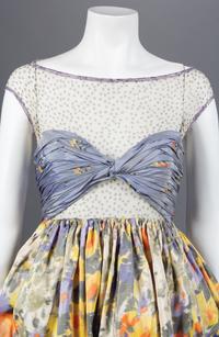 Two Geoffrey Beene Shirred Bustier Dresses, Spring 1990