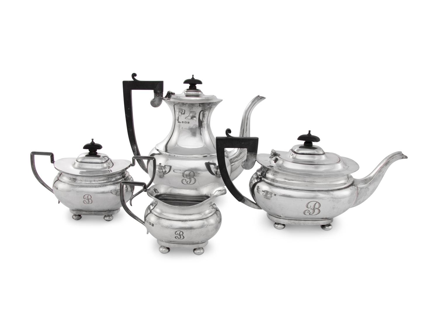 An English Silver Four-Piece Tea & Coffee Service