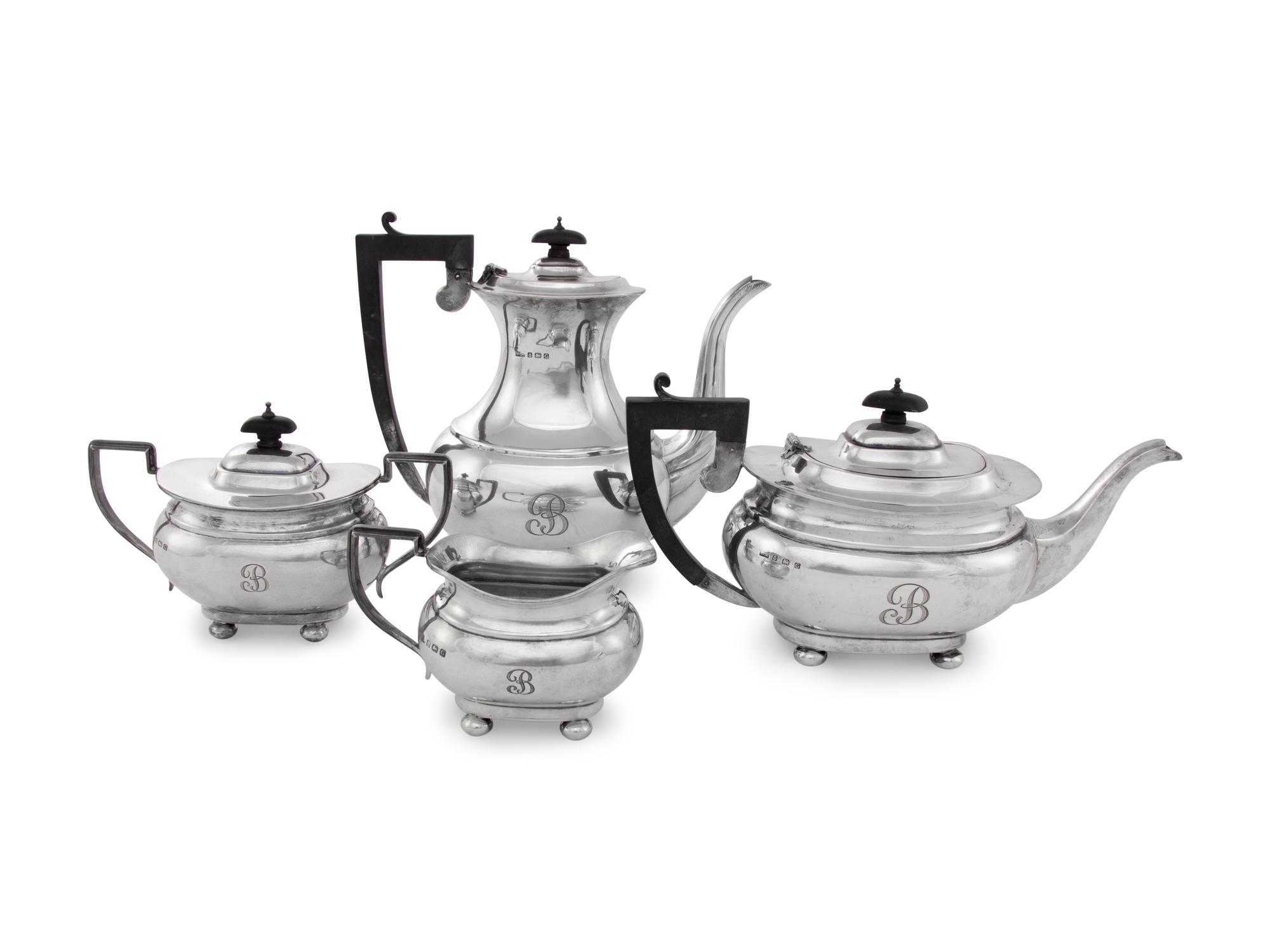 An English Silver Four-Piece Tea & Coffee Service