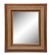 A Victorian Oak and Giltwood Framed Mirror Height 30 x width 26 inches. — 19TH CENTURY