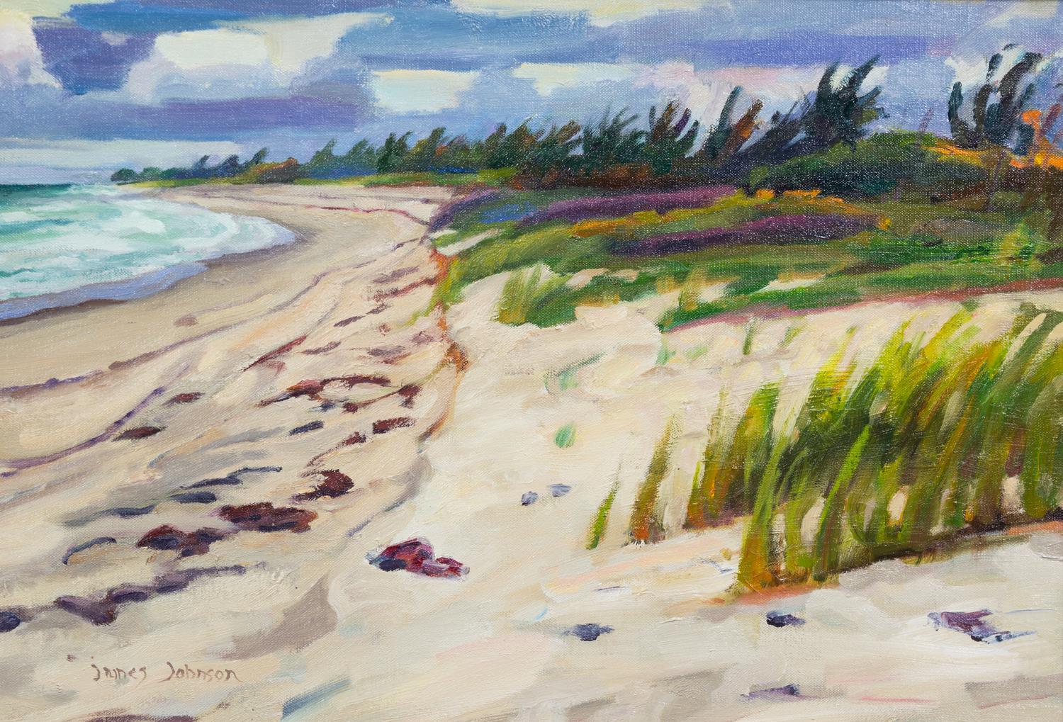 James Johnson, (American, 20th Century), Beach at Peeks Lake