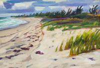 James Johnson, (American, 20th Century), Beach at Peeks Lake