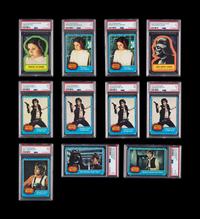 A Collection of PSA Graded 1977 Topps Series One Star Wars Trading Cards and Stickers (11)