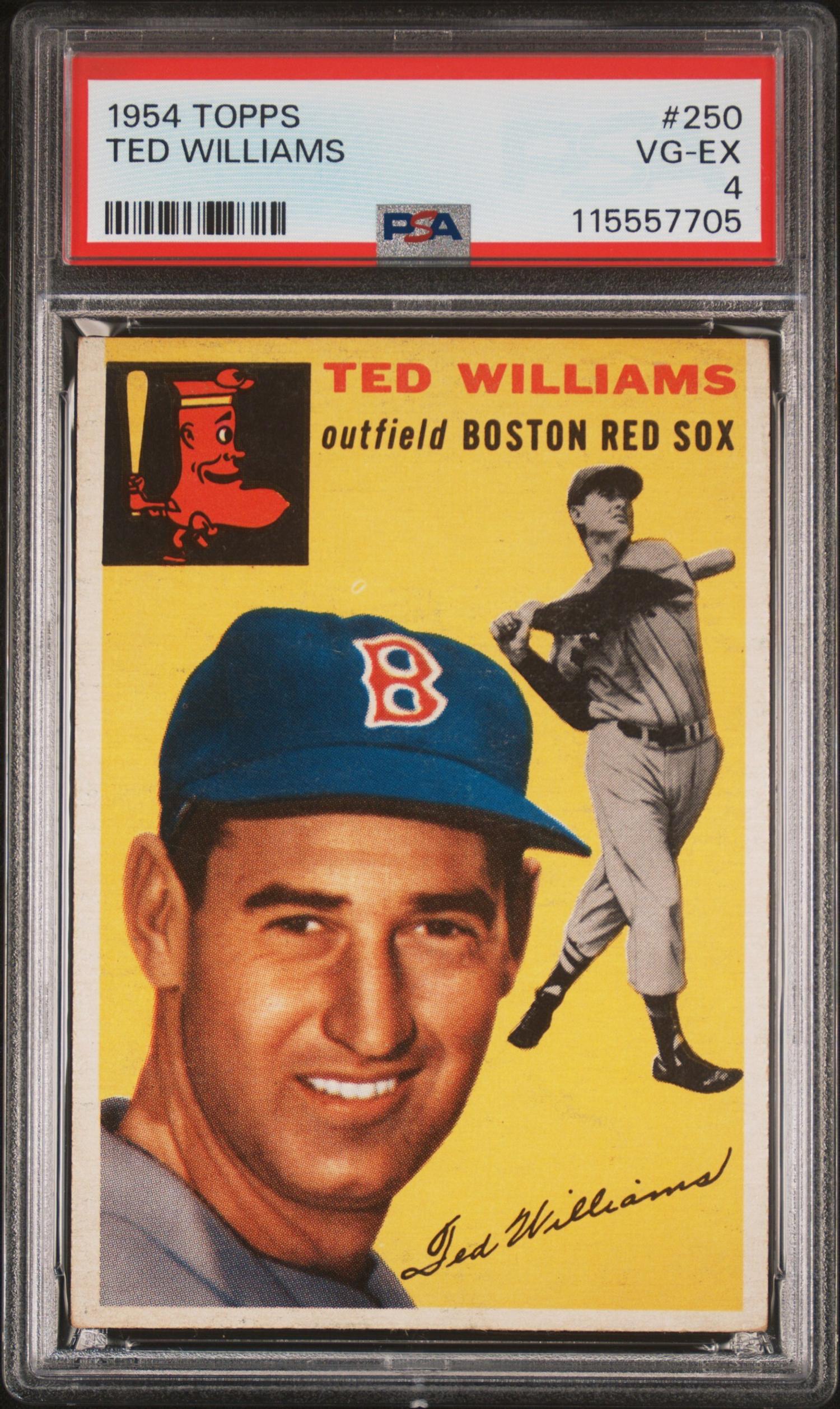 A 1954 Topps Ted Williams Baseball Card No. 250 (PSA 4 VG-EX) from The Collection of David Eisenhower