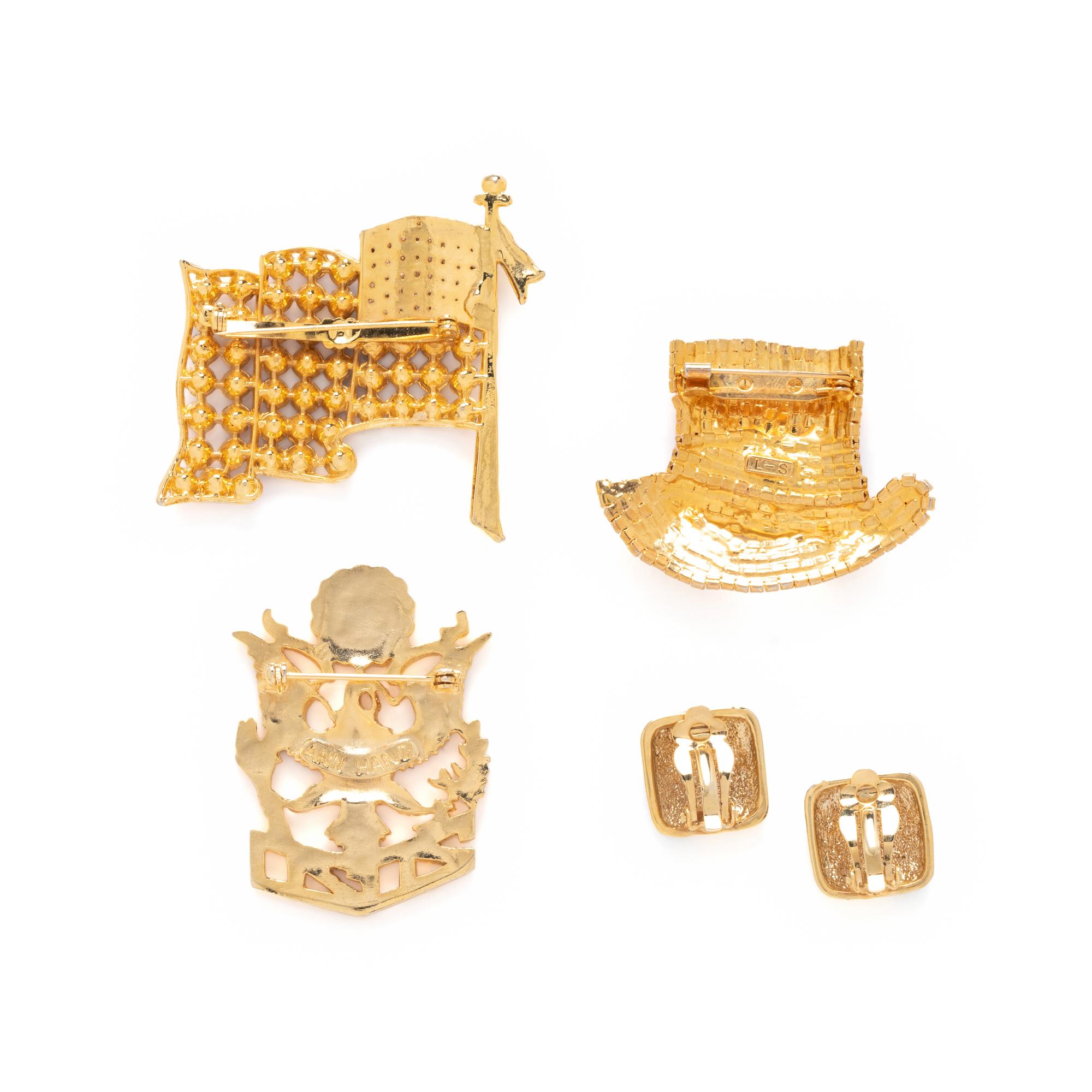 COLLECTION OF RED-WHITE-AND-BLUE COSTUME JEWELRY