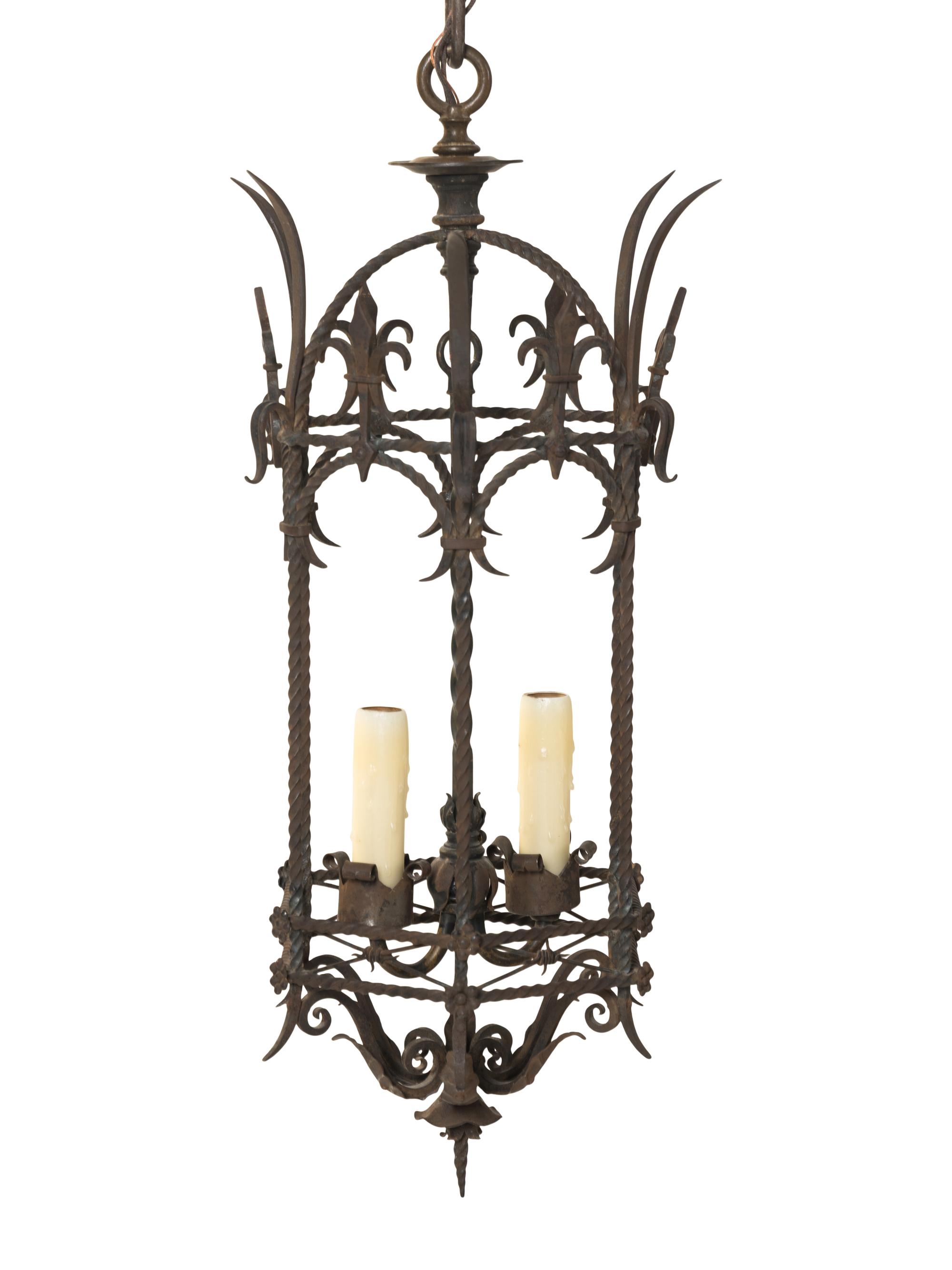 A Gothic Style Iron Hall Lantern