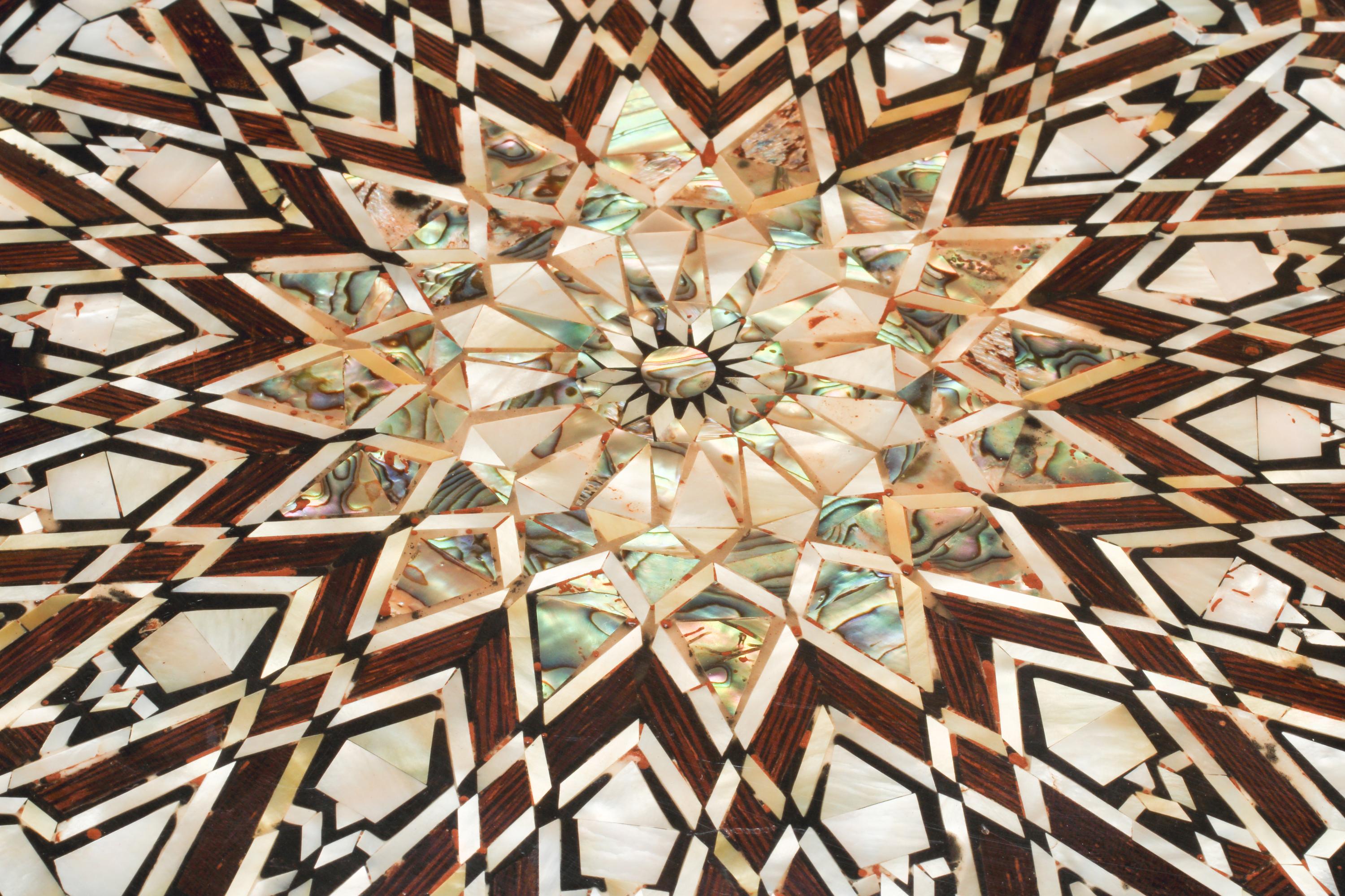 A Pair of Moorish Style Marquetry Octagonal Tables