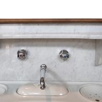 A Wood and Marble Wash Stand/Commode 27" W x 25" D x 44" H — France