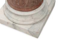 A Pair of Continental Fluted Marble Pedestals