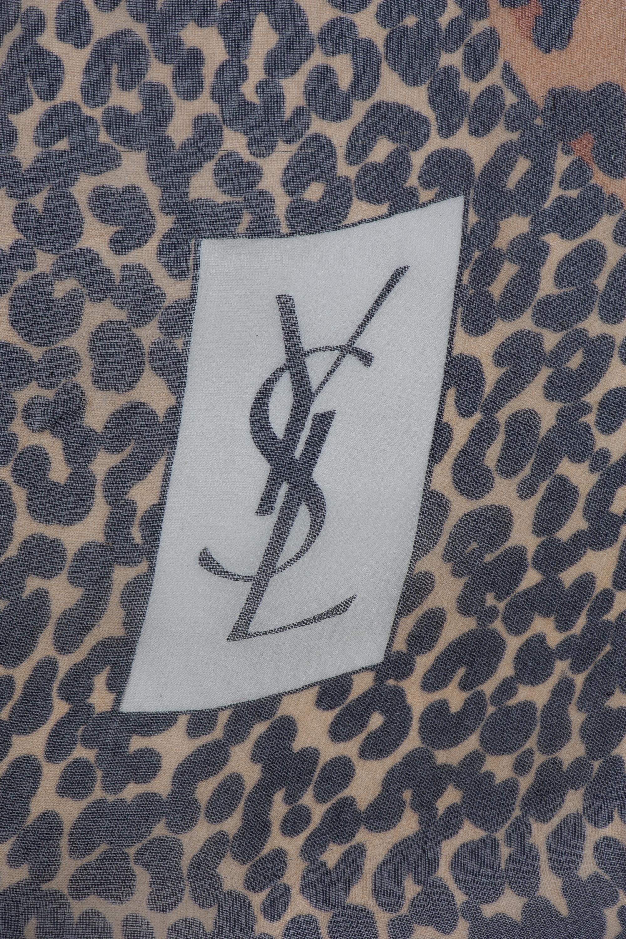 Four Designer Silk Scarves Including Lalique, Gucci, and YSL
