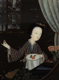 A Pair of Chinese Reverse Painted Glass Pictures