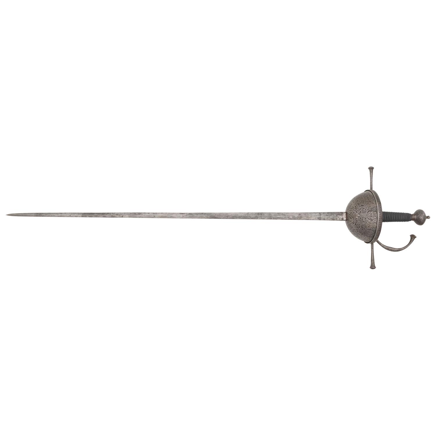 Spanish Etched Steel Cup Hilt Rapier with Klingenthal Blade