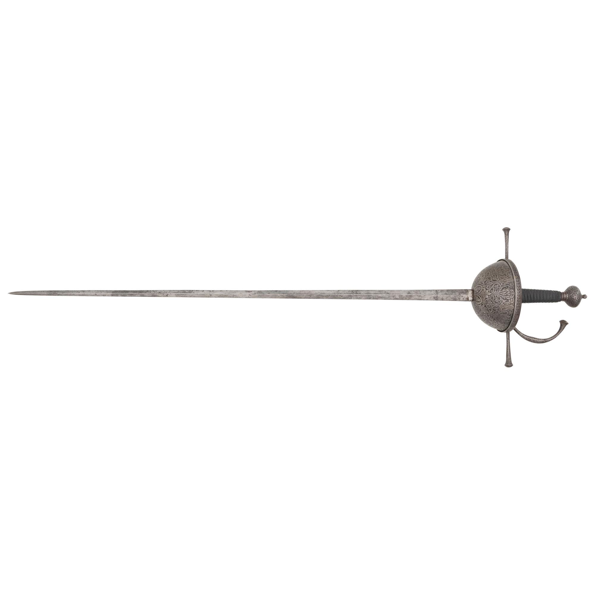 Spanish Etched Steel Cup Hilt Rapier with Klingenthal Blade
