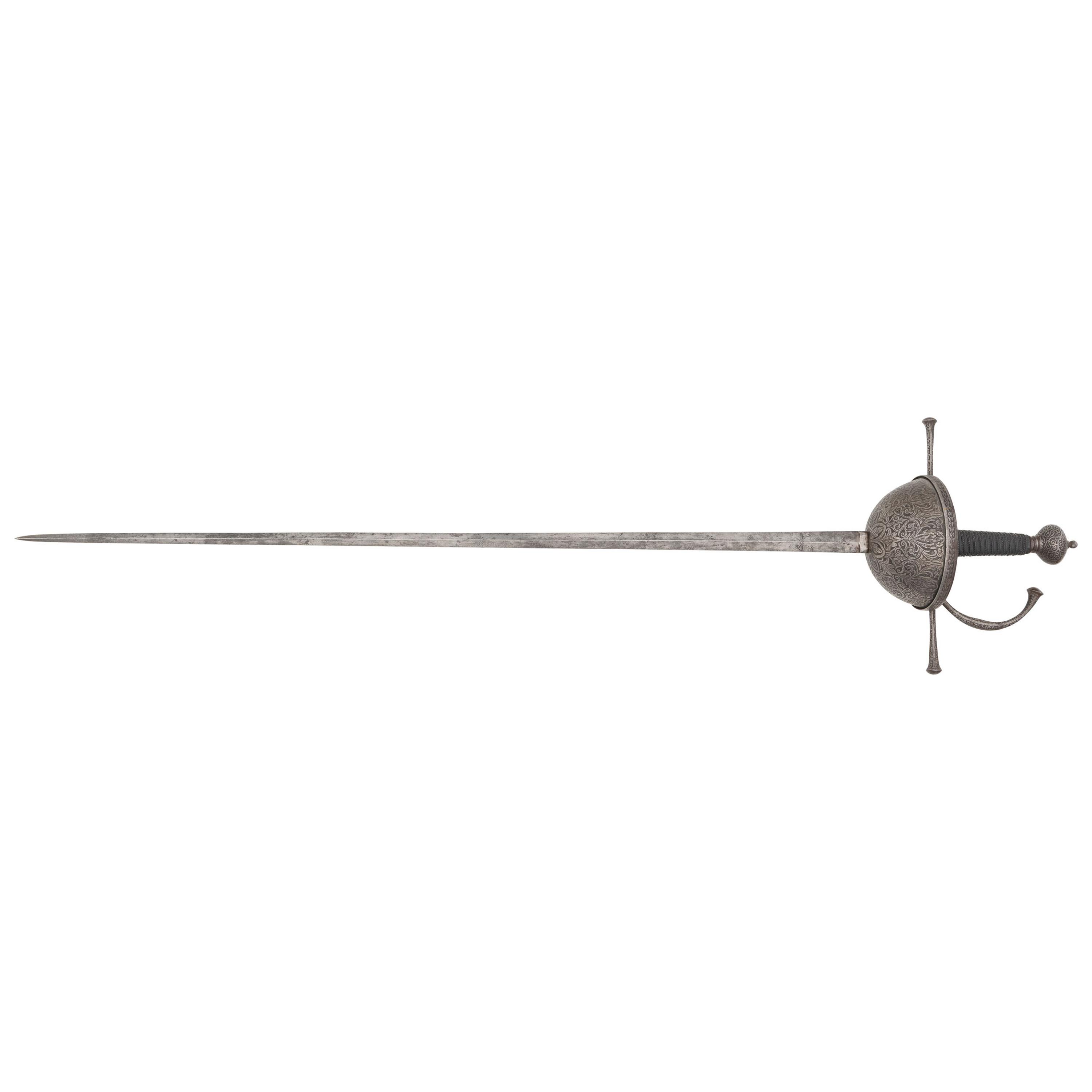 Spanish Etched Steel Cup Hilt Rapier with Klingenthal Blade