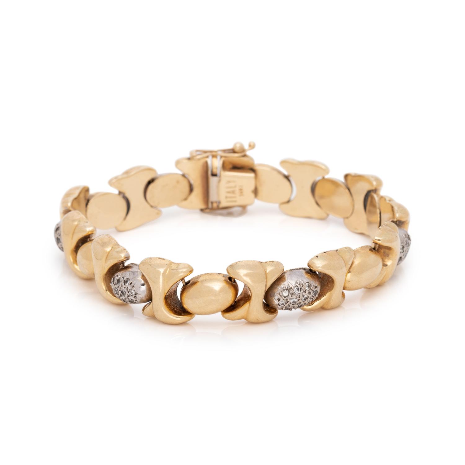BICOLOR GOLD AND DIAMOND BRACELET