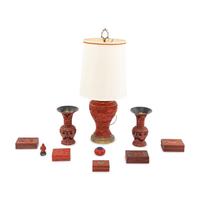 A Collection of Chinese Carved Red Lacquer Table Articles
