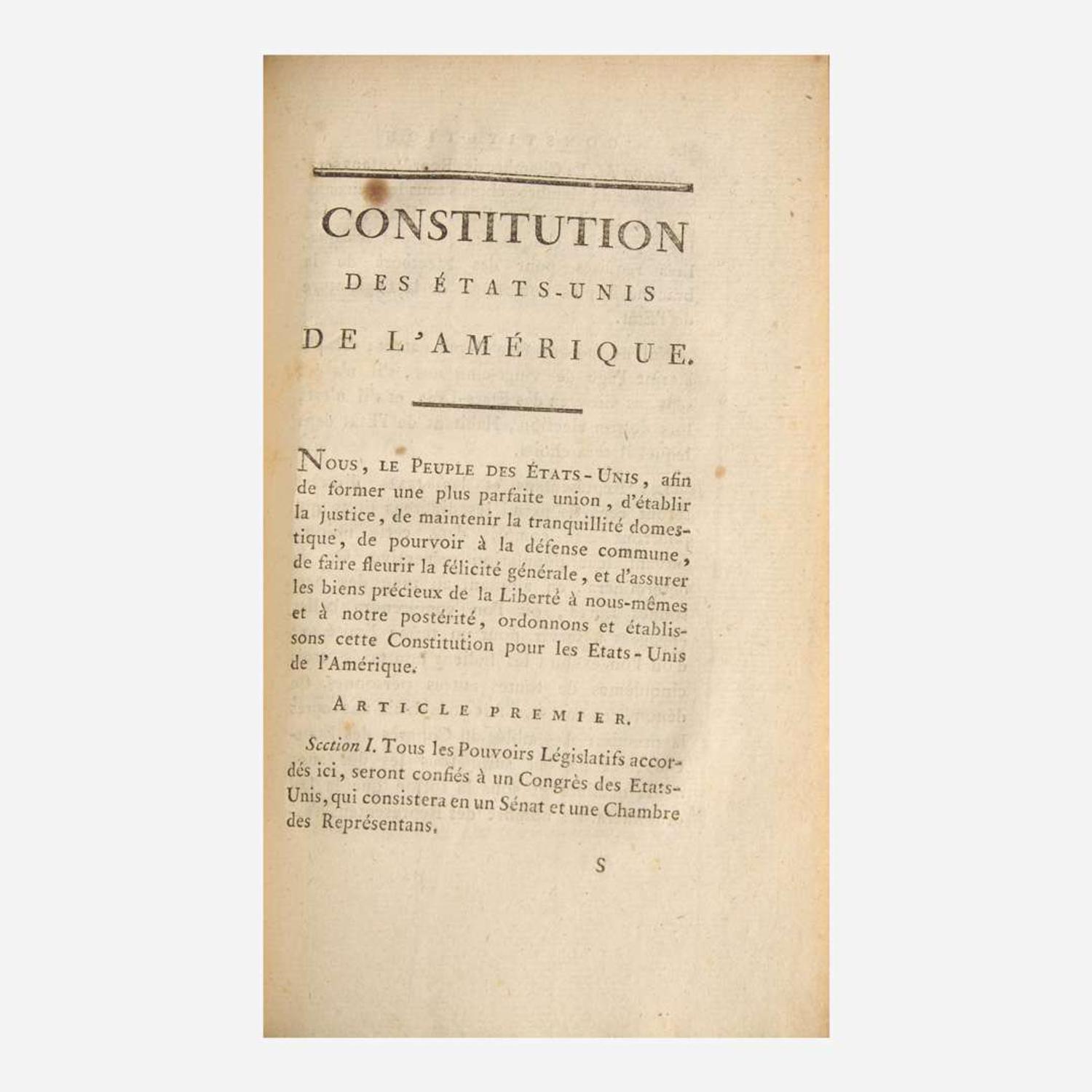 [Americana] Constitutions des treize États-Unis de l'Amérique