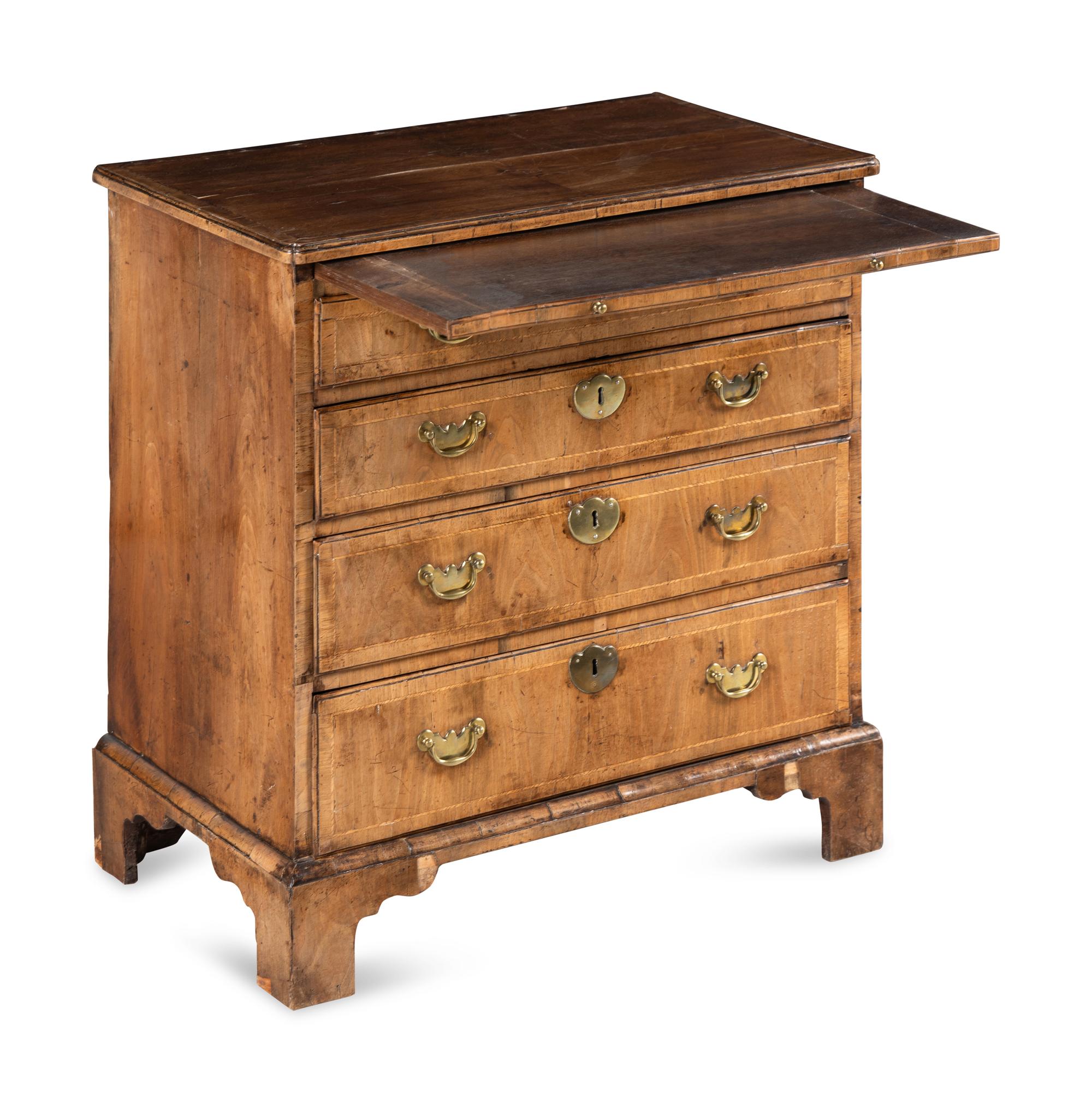 A George II Walnut Chest of Drawers