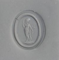A Roman Carnelian Ring Stone with the Goddess Fortuna — Set in a brass stamp