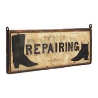 A Painted Wood Shoe "Repairing" Trade Sign