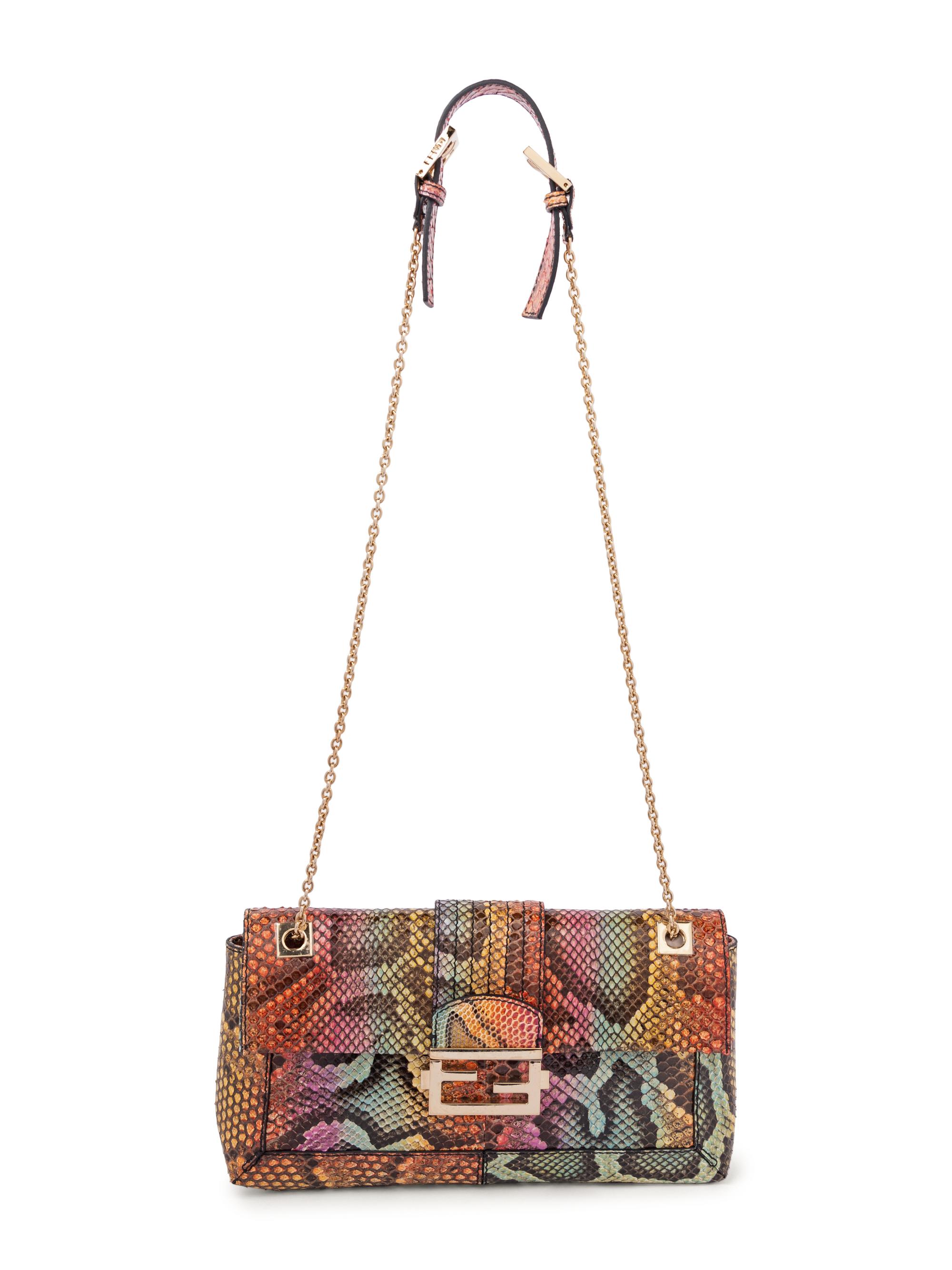 Fendi Rainbow Snakeskin Flap Bag, 2010s