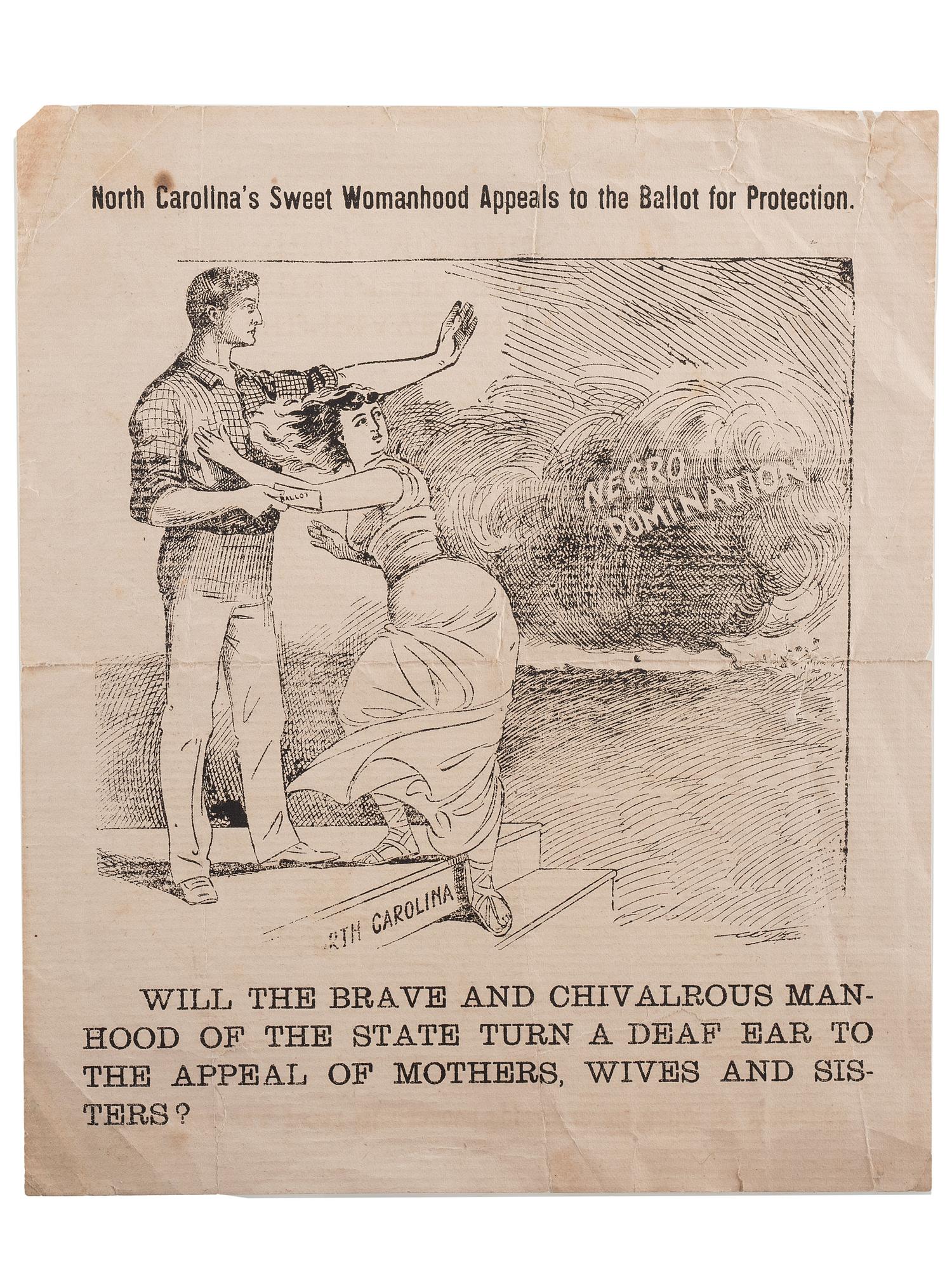 [RECONSTRUCTION]. -- [JIM CROW]. Four items of ephemera related to anti-Black activity and Democratic politics, comprising:
