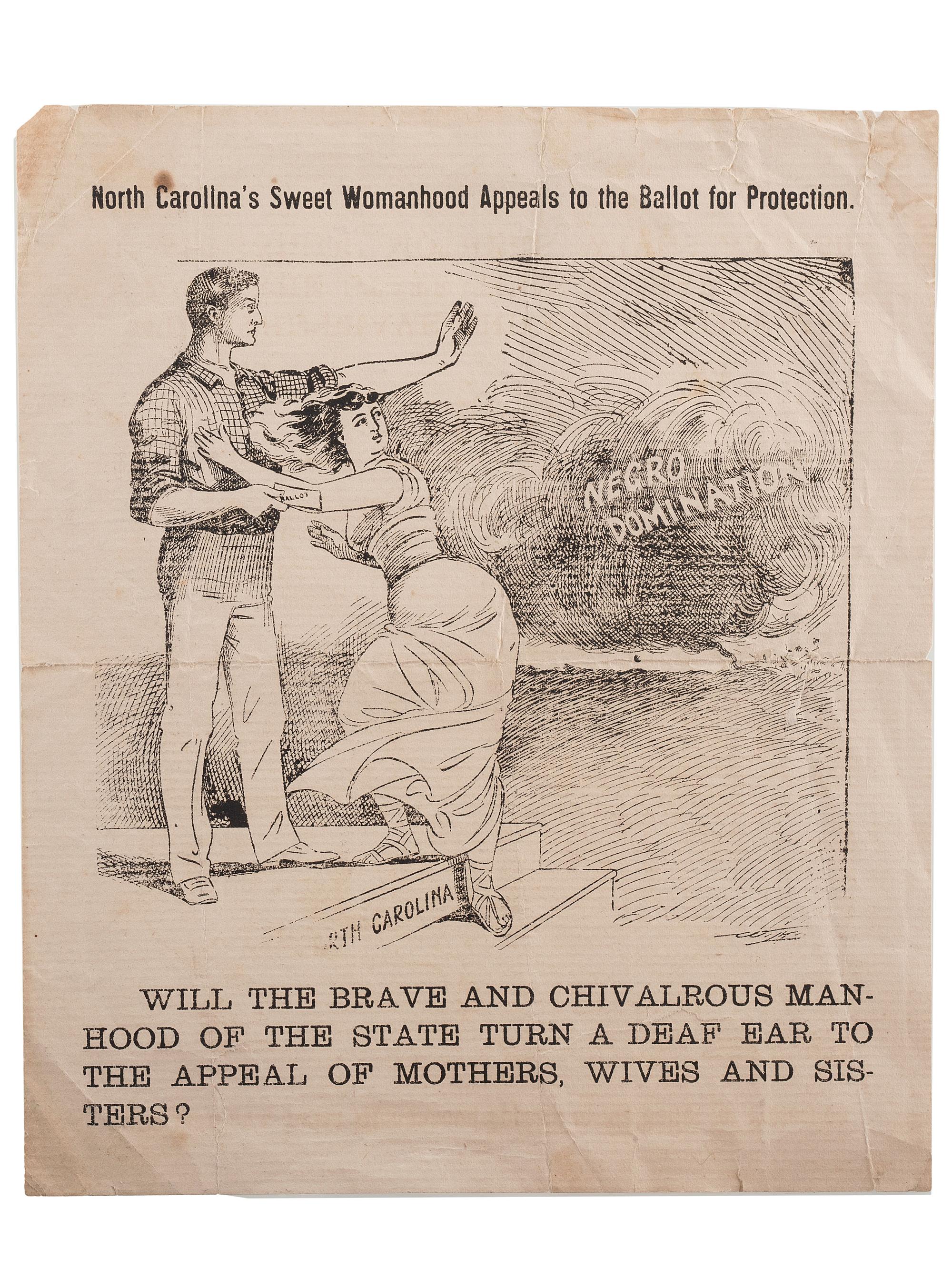 [RECONSTRUCTION]. -- [JIM CROW]. Four items of ephemera related to anti-Black activity and Democratic politics, comprising: