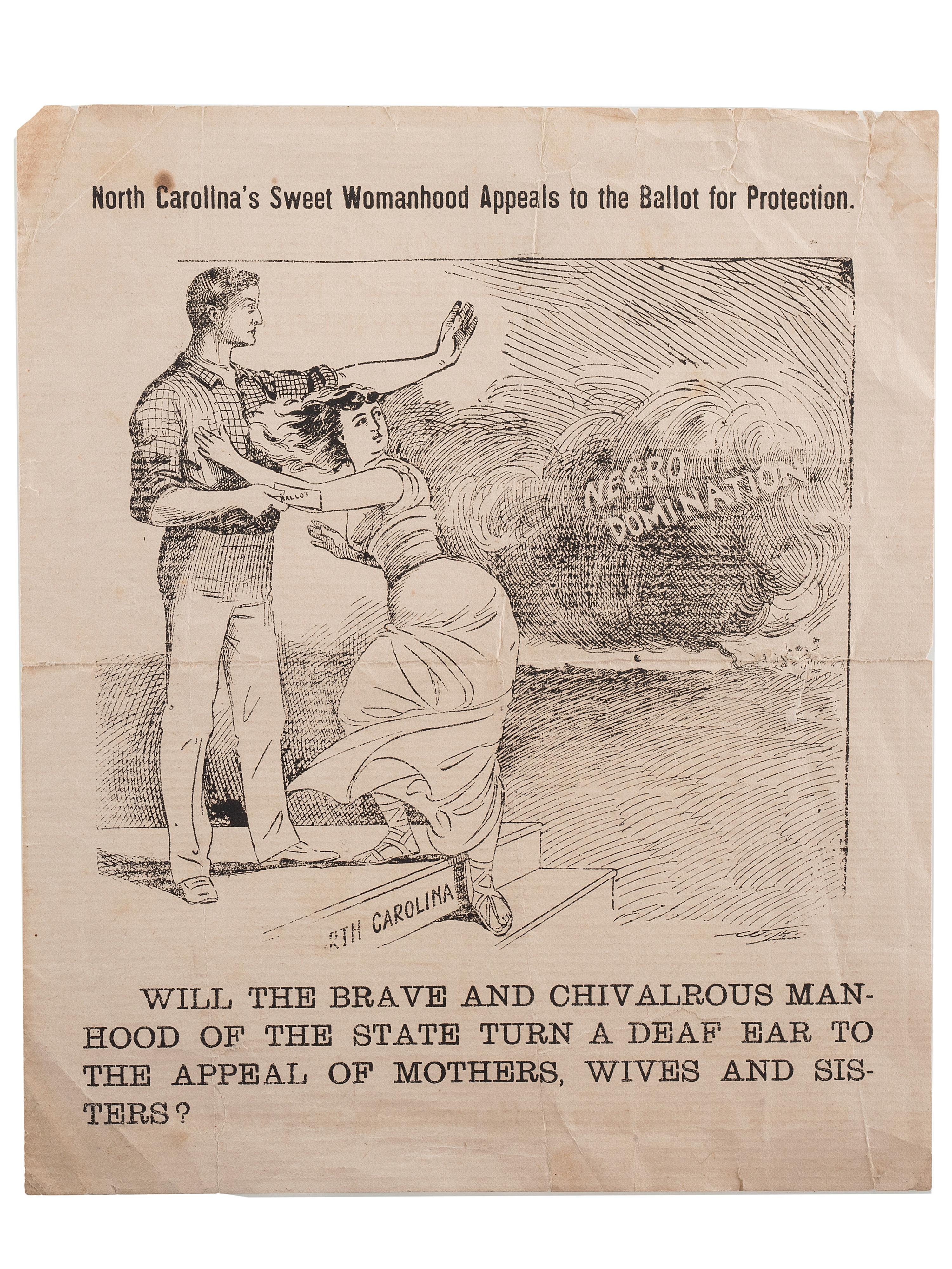 [RECONSTRUCTION]. -- [JIM CROW]. Four items of ephemera related to anti-Black activity and Democratic politics, comprising: