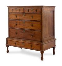 A William and Mary Walnut Chest on Stand