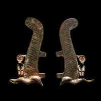 A Pair of Egyptian Bronze Ostrich Plumes