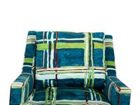 A Berman Rosetti Contemporary Lounge Chair and Matching Ottoman