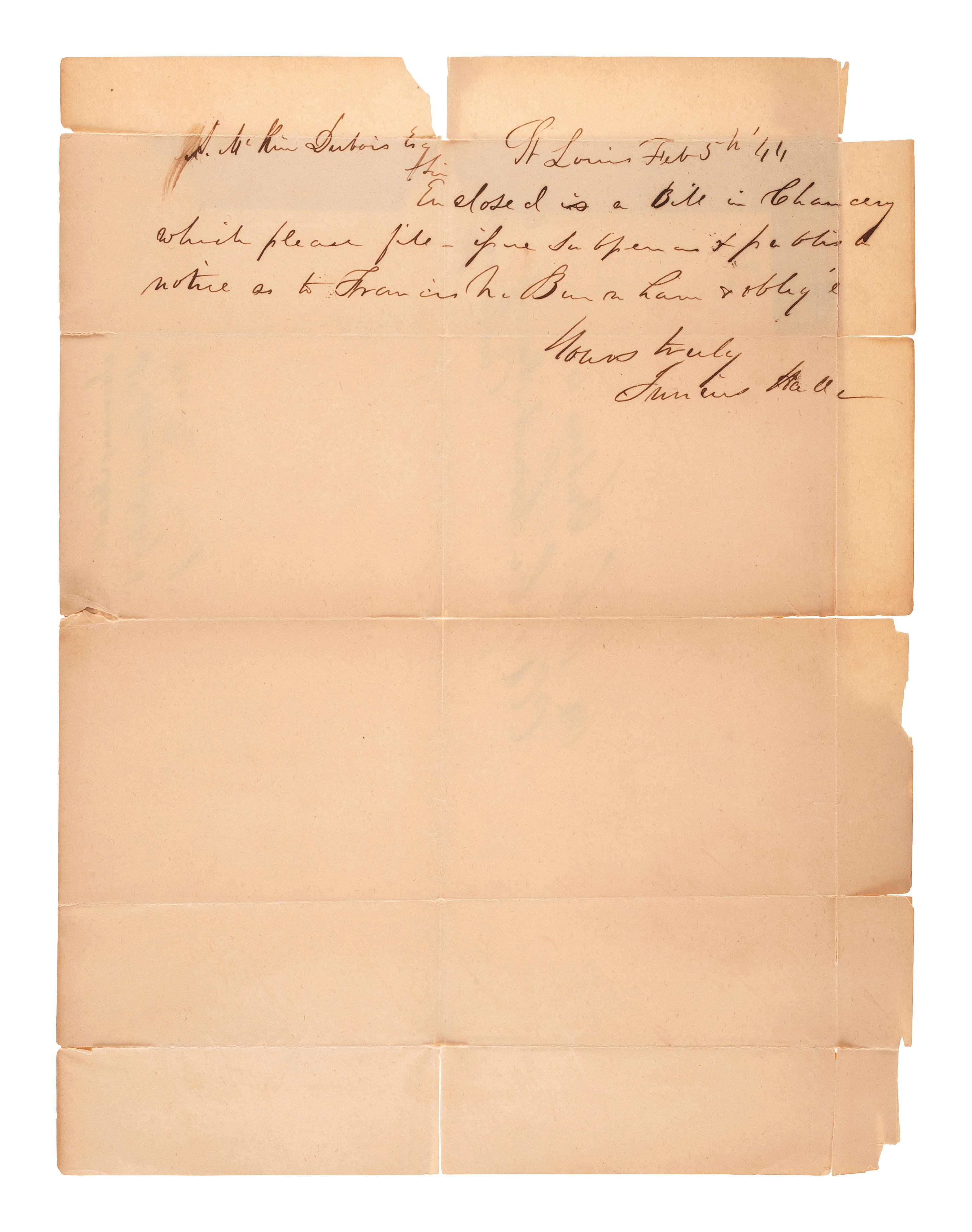 [MISSOURI] -- [MISSOURI TERRITORY]. Ephemera related to early Missouri settlement and history, including a grand jury indictment for cheating with a "gambling device" adapted for playing cards.