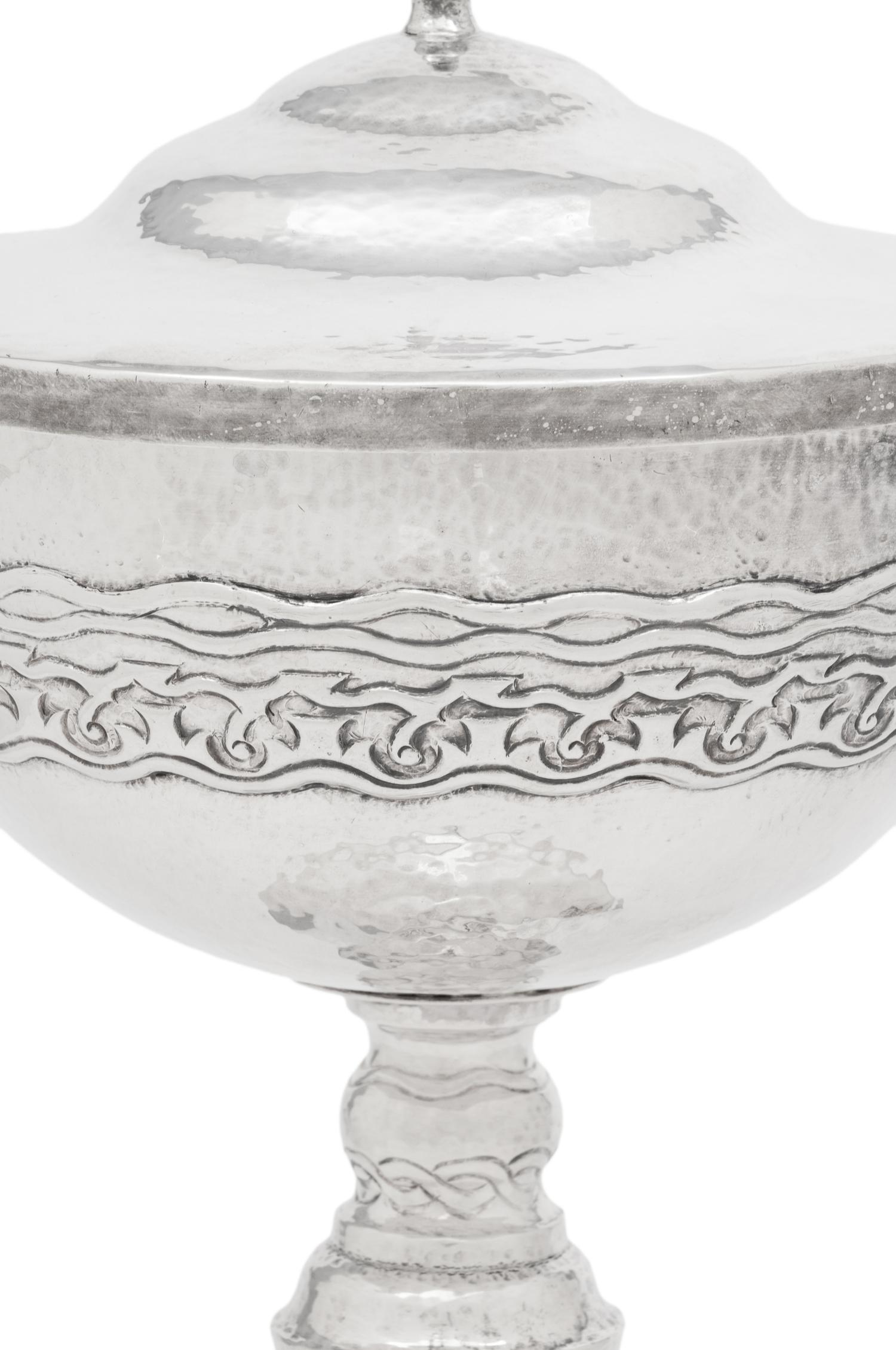 An American Silver, Parcel-Gilt and Diamond-Inset Covered Chalice