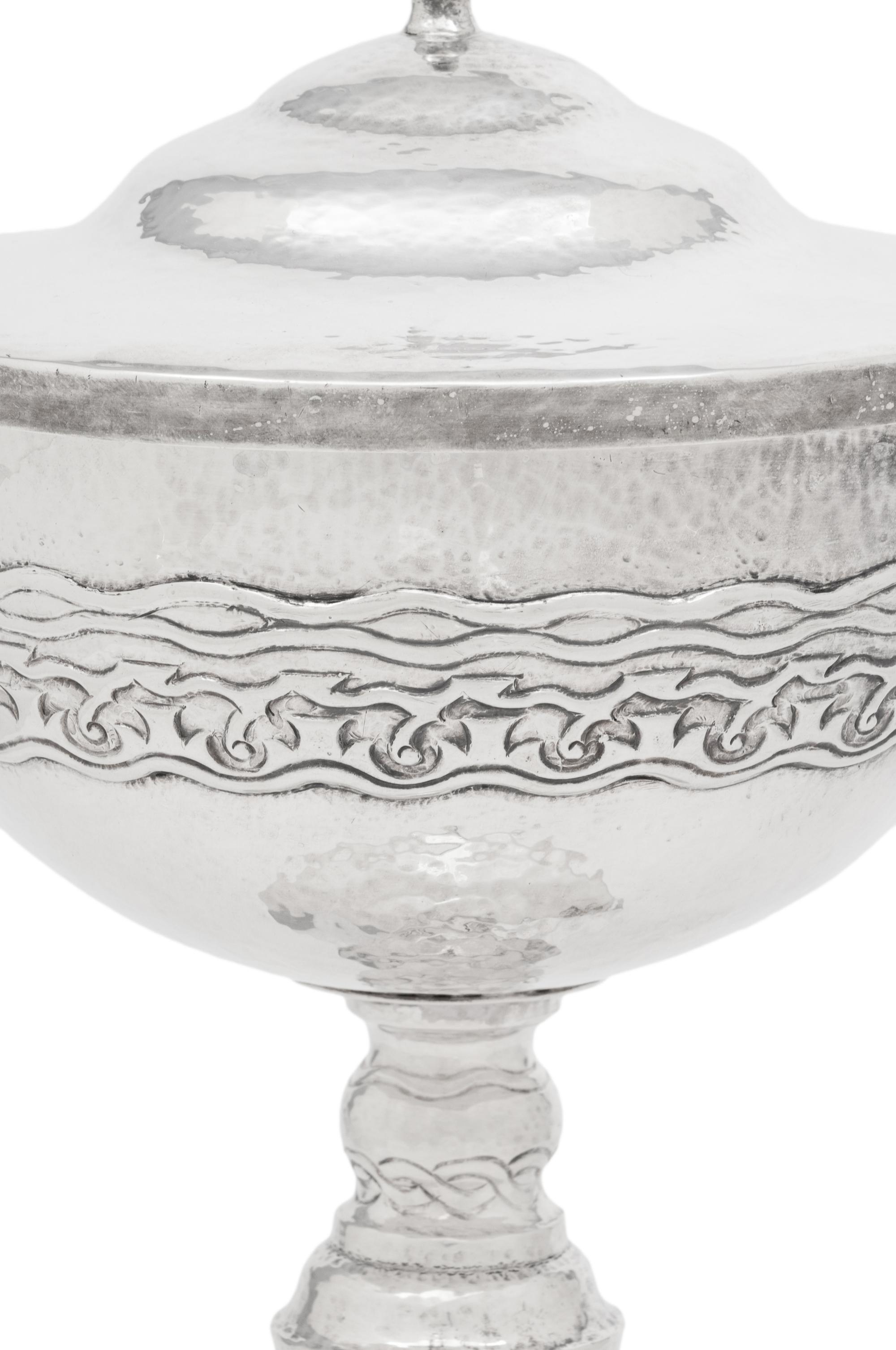 An American Silver, Parcel-Gilt and Diamond-Inset Covered Chalice