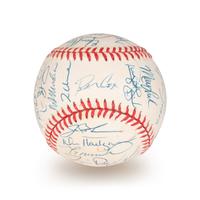 A 1996 Atlanta Braves National League Champion Team Signed Autograph Baseball With 32 Signatures (Beckett Authentication Services Letter BAS Certified),