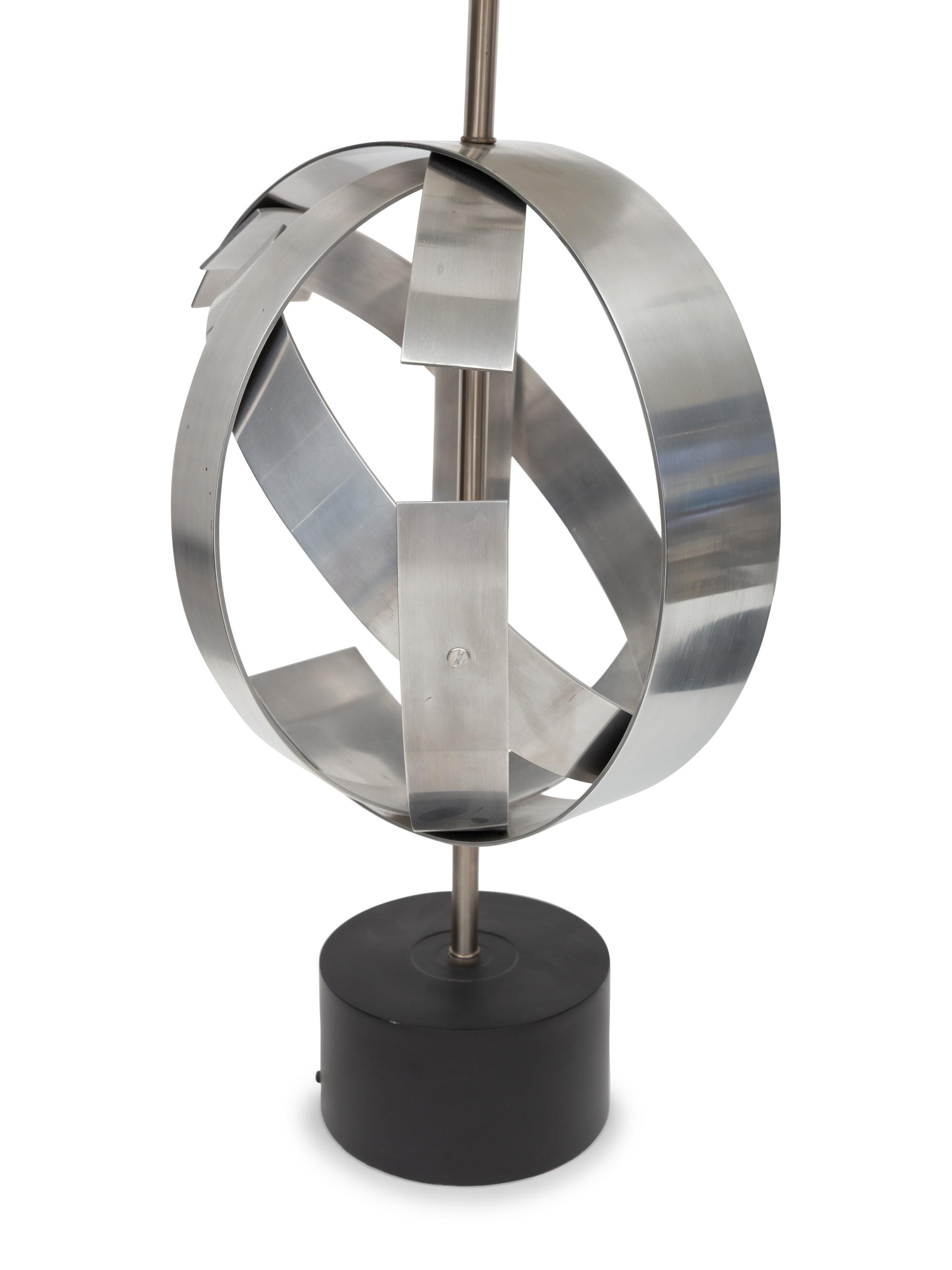 A Pair of Contemporary Aluminum Lamps
