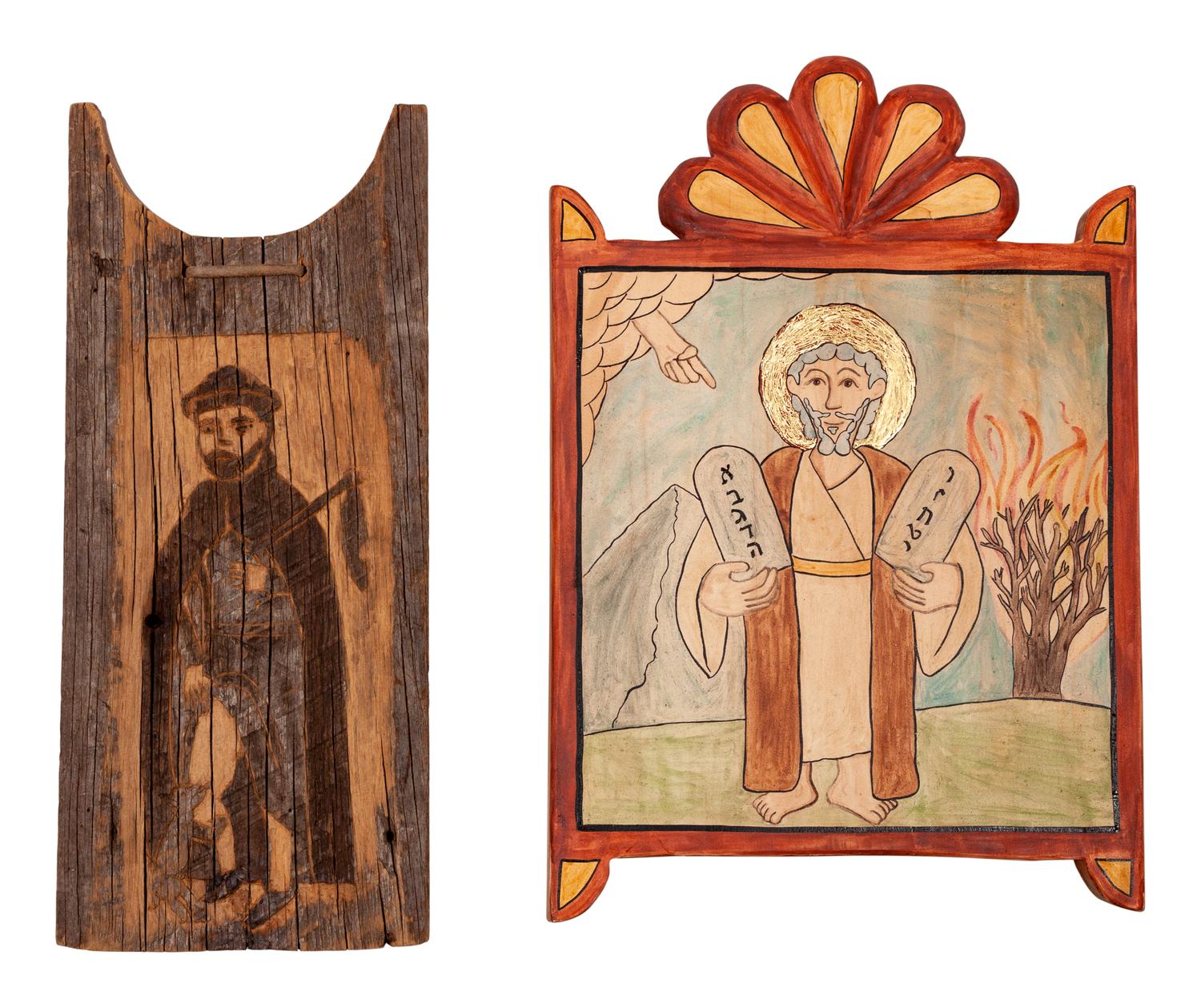 Hispanic Painted Wood Wall Hangings